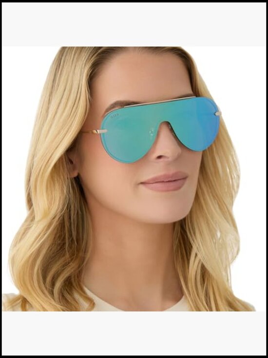 Oversized Shield Sunglasses UV400 Protection Stainless Steel main image 6